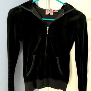 Juicy Couture Velour Tracksuit Jacket Hoodie - P/XS - Black